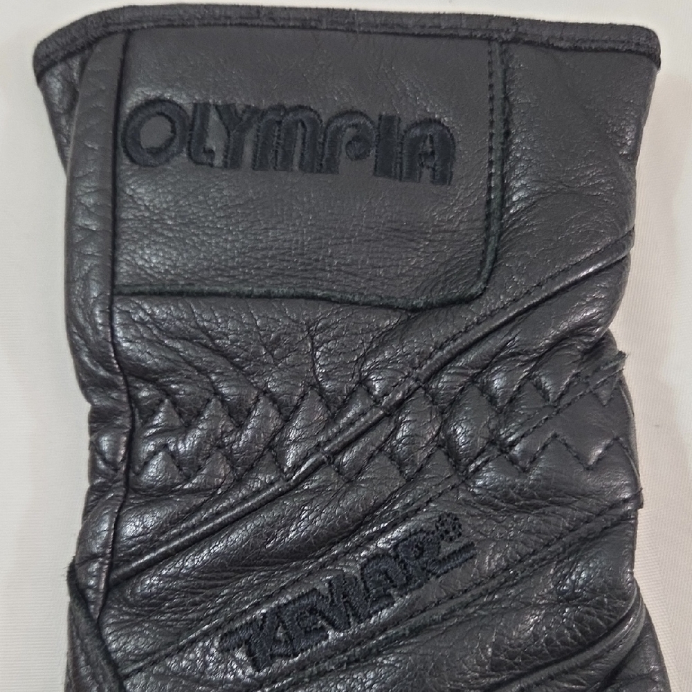 OLYMPIA Black Motorcycle Leather Gloves - Picture 9 of 15